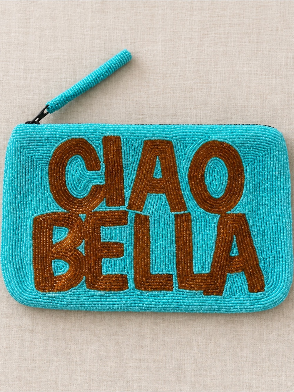 Turquoise Beaded 'Ciao Bella’ Clutch